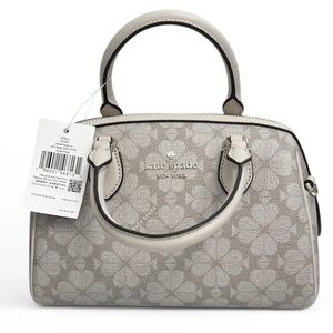 Kate Spade Gray Satchel with Monogram Pattern